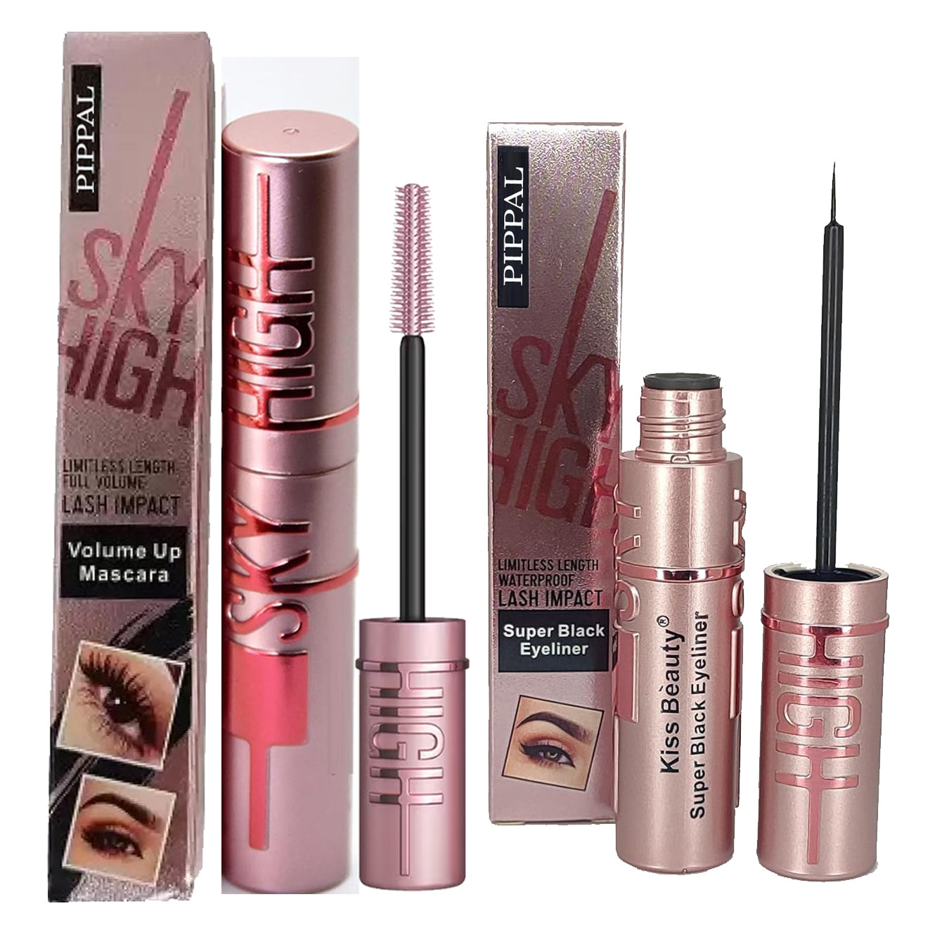 Pippal Sky High Eyeliner 1 Pcs with Mascara Ultra Volume Up Volumizing Mascara Long Lasting Waterproof 10Gm (Pack of 1)