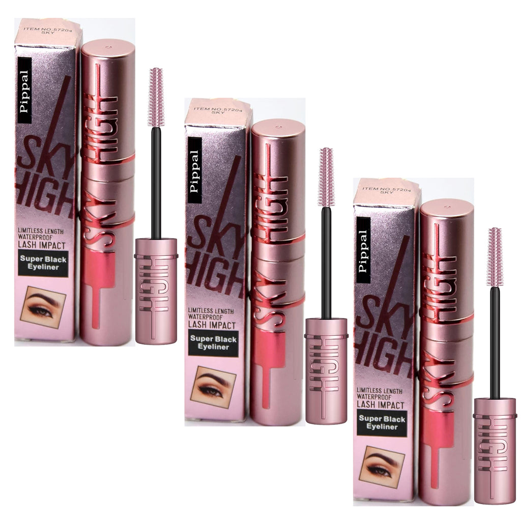 Pippal Sky High Eyeliner 3 Pcs with Mascara Ultra Volume Up Volumizing Mascara for Bold And Dramatic Lashes Long Lasting Waterproof 10Gm (Pack of 3)