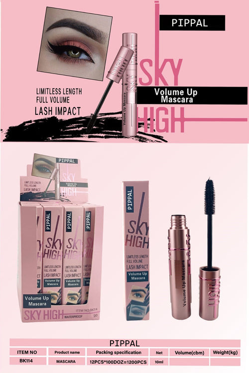 Pippal Sky High Eyeliner 1 Pcs with Mascara Ultra Volume Up Volumizing Mascara Long Lasting Waterproof 10Gm (Pack of 1)