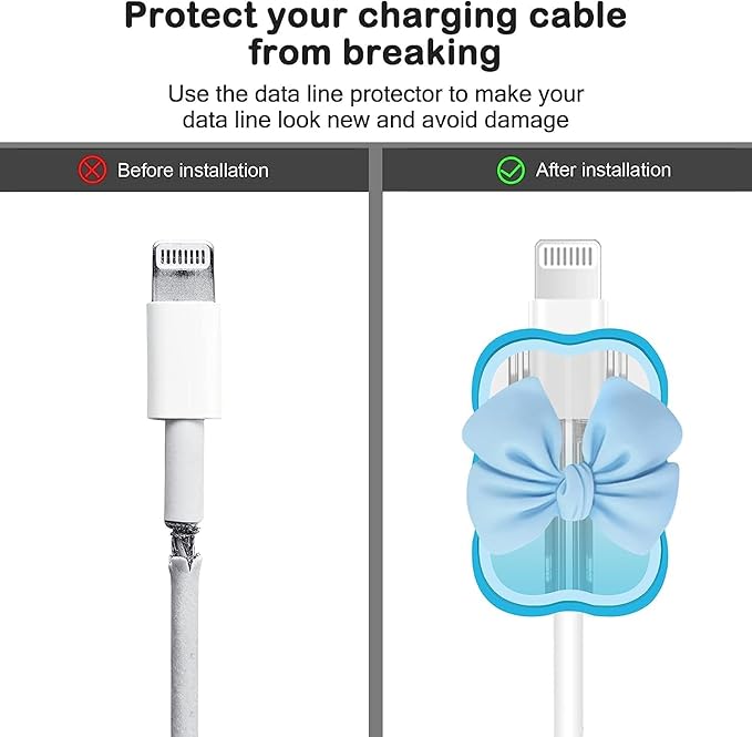 4 in 1 Silicone Case for Apple 20W USB-C Power Adapter Protective Cover for Apple iPhone Charger 20W/18W Adapter with Spiral Wire Saver (Charger Not Included)