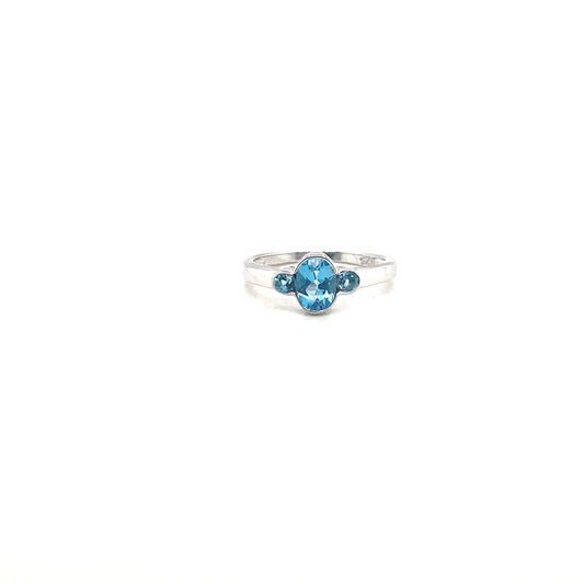 Blue Topaz Ring in .925 Sterling Silver - KSR 14953-0